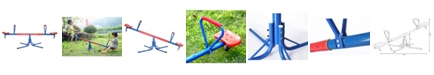 PawsMark Extendable Outdoor Red and Blue Metal Rotating Seesaw